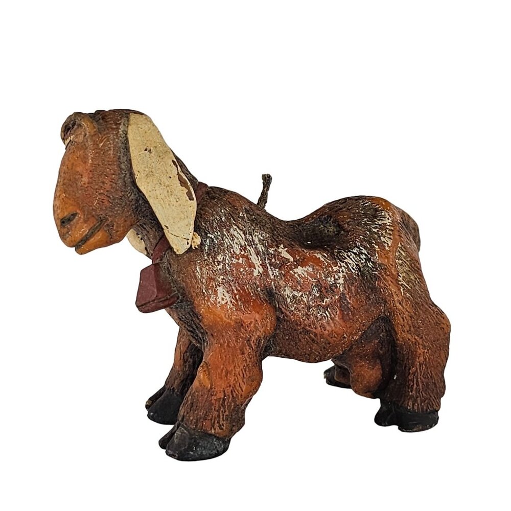 Vintage Goat Shaped Candle Statue Rustic Decor 3" Tall